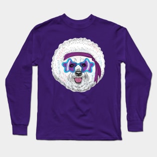 Star Disco dog Bichon Long Sleeve T-Shirt